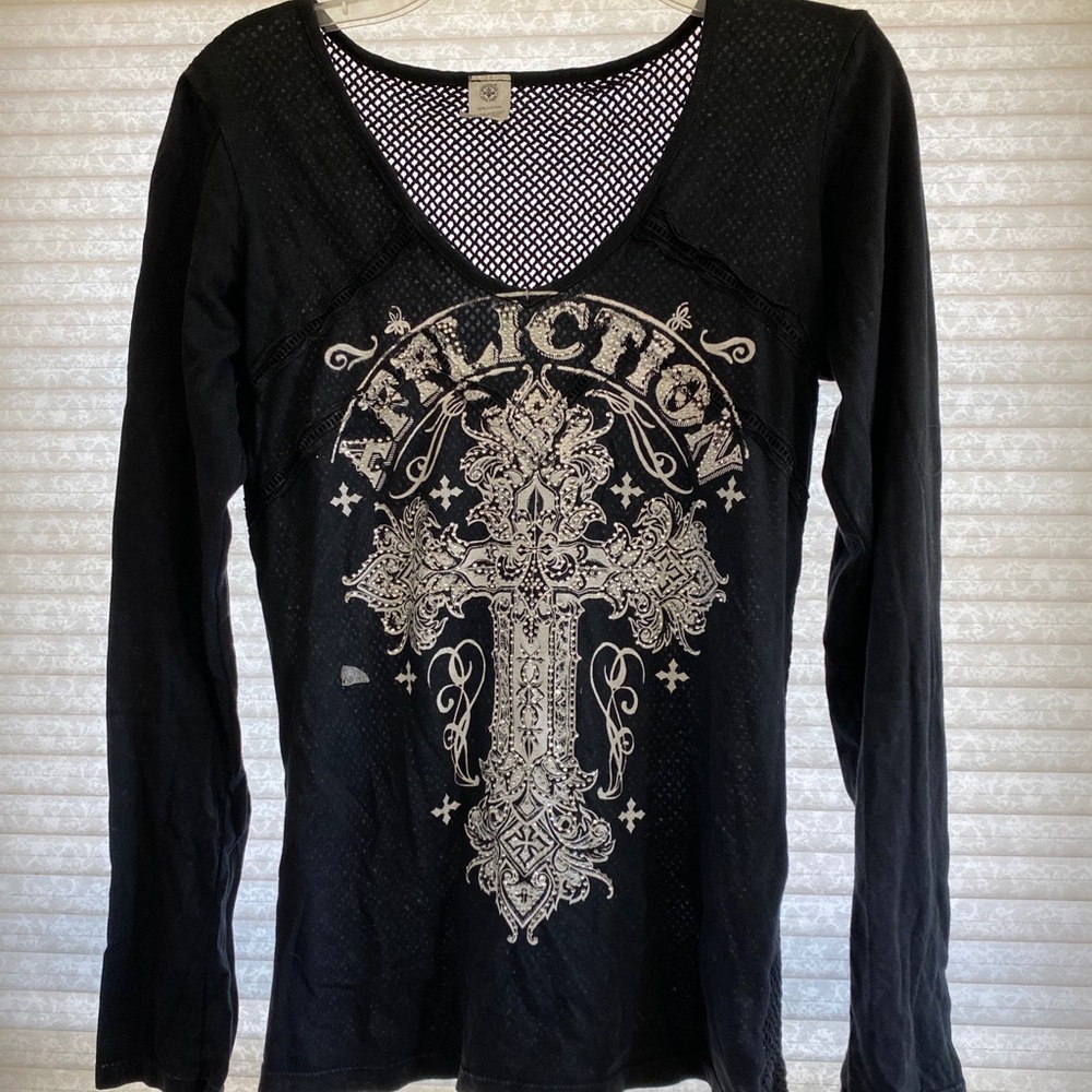 Lightly worn long sleeve Affliction Shirt